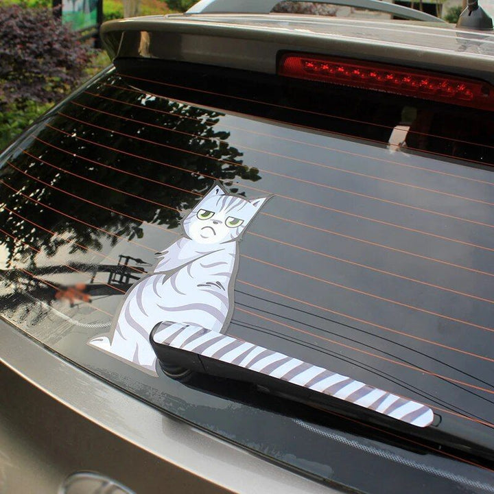 Reflective Cartoon Cat Car Stickers with Moving Tail