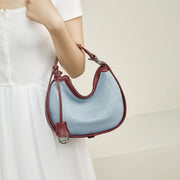 blue denim hobo bag, view 3 - MRSLM