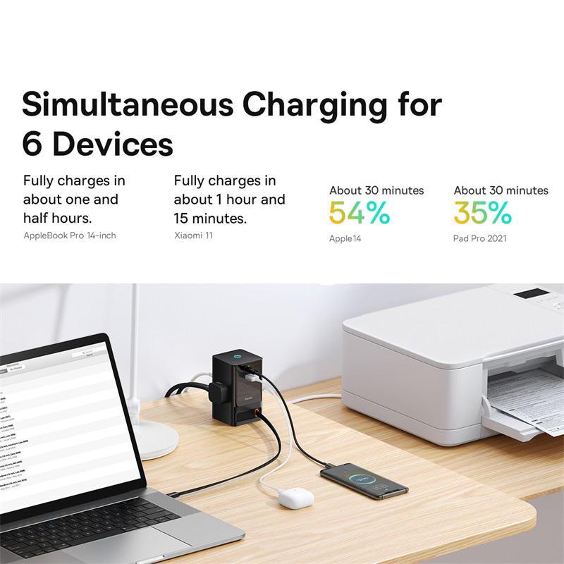 65W GaN fast charger power strip, view 9 - MRSLM
