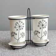 Ceramic chopsticks and utensil storage set, view 9 - MRSLM
