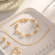 freshwater pearl bracelet with six pearls, view 8 - MRSLM