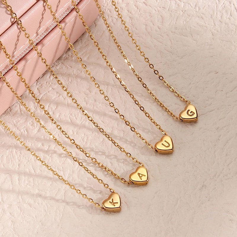 gold plated love letter necklace, view 2 - MRSLM