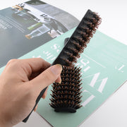 black detangling pompadour hair brush, view 6 - MRSLM
