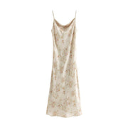 mid-length floral sling dress, view 5 - MRSLM