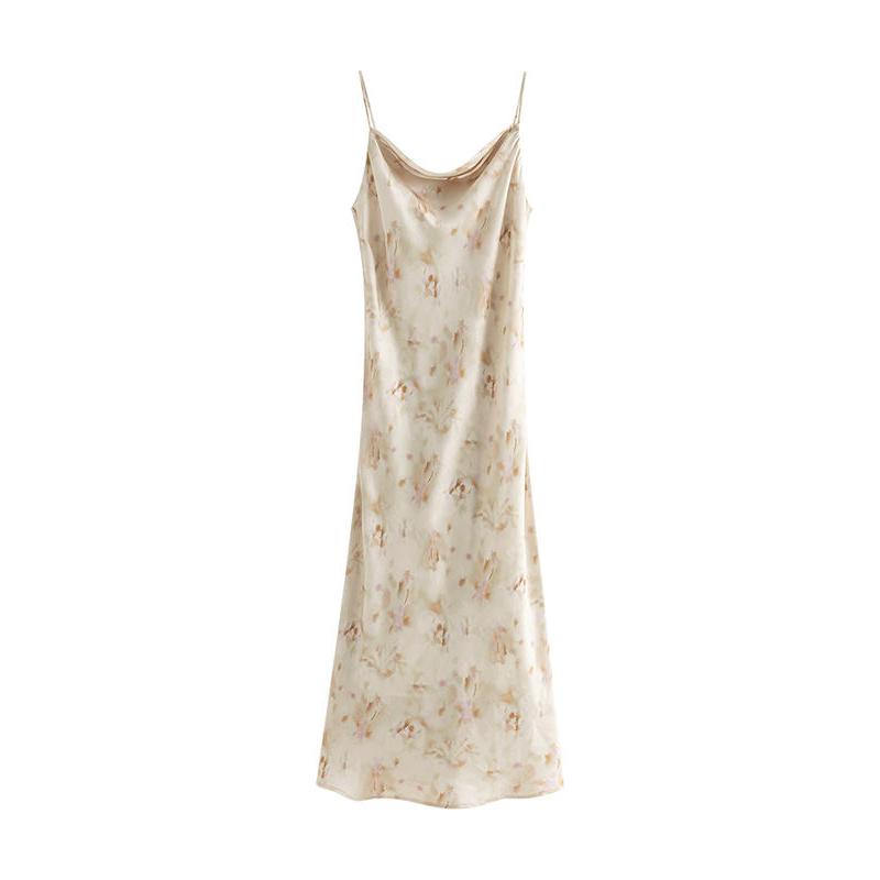 mid-length floral sling dress, view 5 - MRSLM