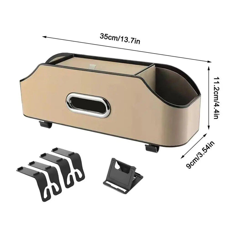 PU leather car seat back organizer, view 2 - MRSLM