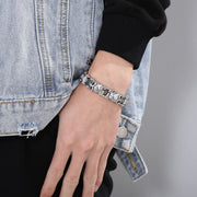 skull bike chain titanium steel bracelet - MRSLM