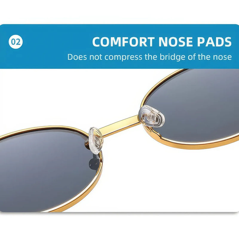 Retro oval gradient lens sunglasses, view 10 - MRSLM