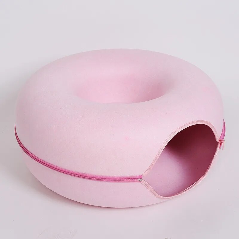 foldable felt cat tunnel bed, view 4 - MRSLM