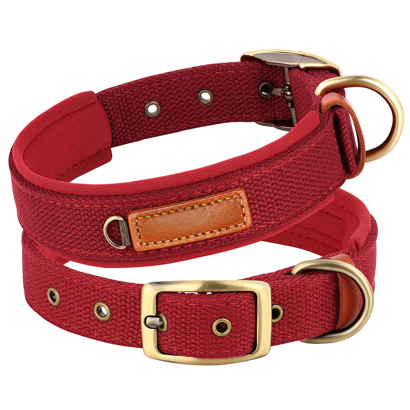 padded nylon dog collar, view 3 - MRSLM