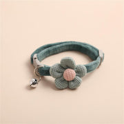 adjustable cat collar with flower and bell, view 3 - MRSLM