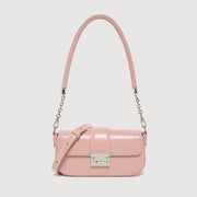 elegant microfiber leather chain shoulder handbag, view 3 - MRSLM