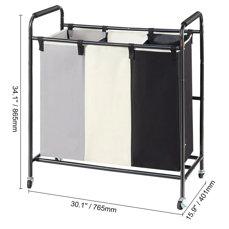 heavy duty laundry hamper with lockable wheels, view 2 - MRSLM