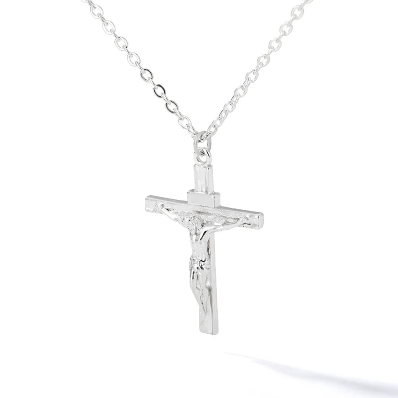 gothic cross pendant necklace, view 3 - MRSLM