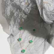 green flower charm bracelet and necklace, view 4 - MRSLM