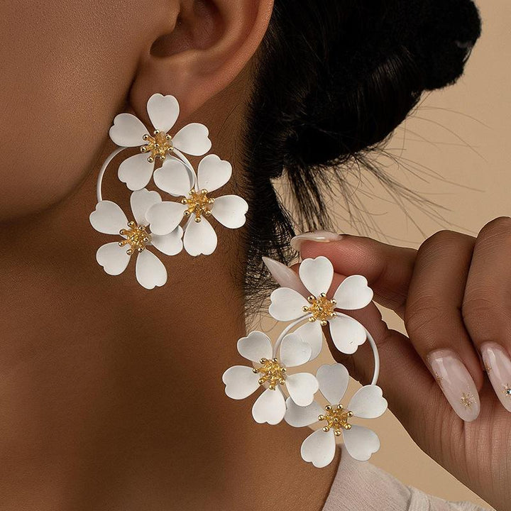 Luxurious Camellia Flower Dangle Earrings for Women