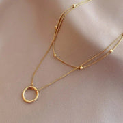 double layer pendant necklace, view 2 - MRSLM