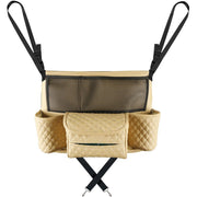 leather car seat storage bag with drink holders, view 2 - MRSLM
