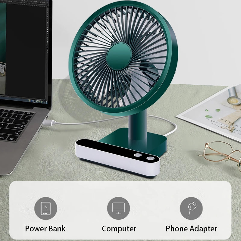 usb rechargeable oscillating desk fan, view 4 - MRSLM
