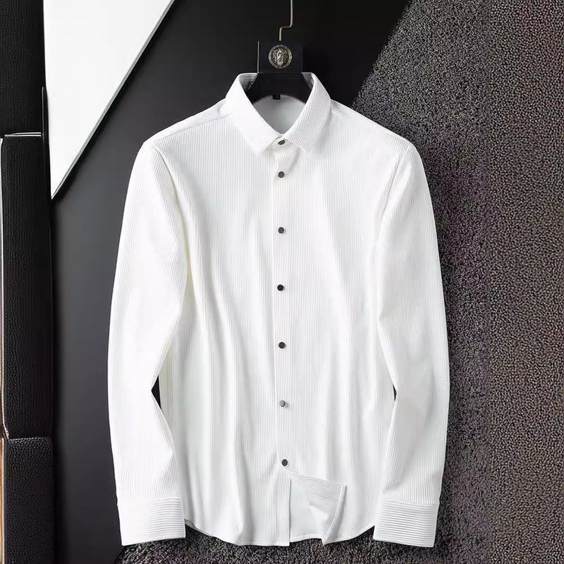 thin slim fit business casual shirt, view 2 - MRSLM