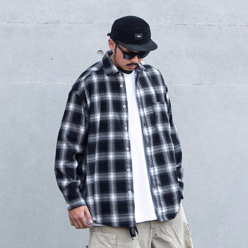Men's loose plaid shirt jacket - MRSLM