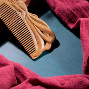 green sandalwood fox hair comb, view 3 - MRSLM