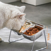 stainless steel elevated pet food bowl, view 6 - MRSLM