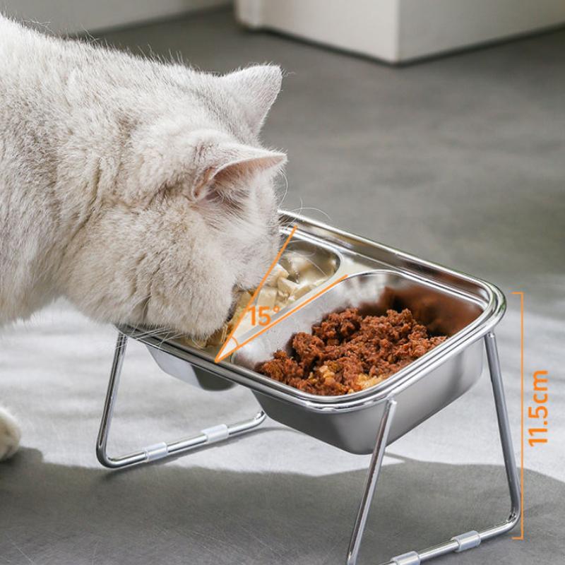 stainless steel elevated pet food bowl, view 6 - MRSLM