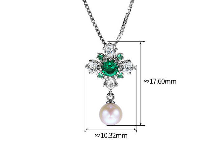Women's Sterling Silver Vintage Noble Natural Pearl Necklace