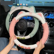 Colorful plush steering wheel cover, view 8 - MRSLM