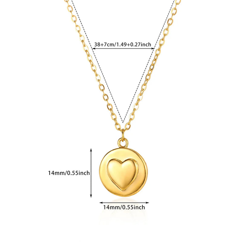 gold heart pendant necklace, view 2 - MRSLM