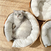 Handmade bamboo weaving cat and puppy bed, view 8 - MRSLM