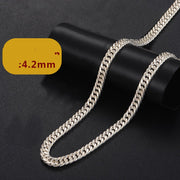men's bold silver Cuban chain necklace, view 6 - MRSLM