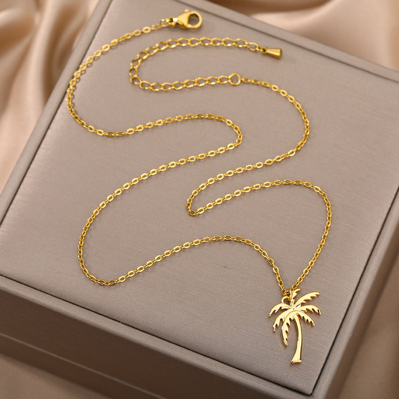 palm tree pendant necklace, view 7 - MRSLM