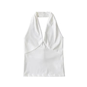 women's deep v-neck halter top, view 4 - MRSLM