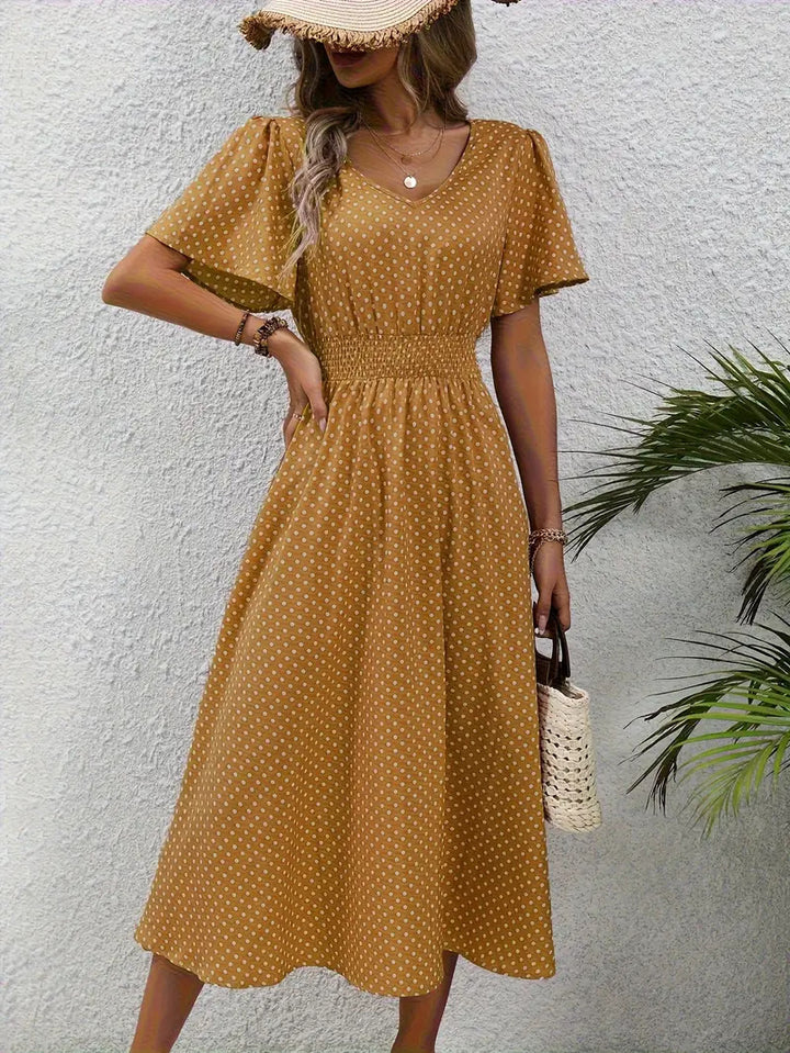 Women's Small Floral Print Short Sleeve Dress