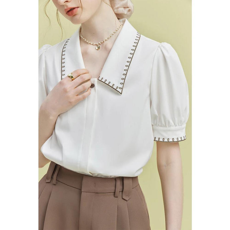 embroidered short sleeve shirt, view 6 - MRSLM