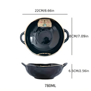 Cat design ceramic soup bowl with handle, view 5 - MRSLM