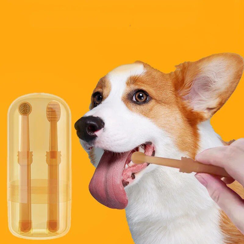silicone pet toothbrush kit, view 5 - MRSLM