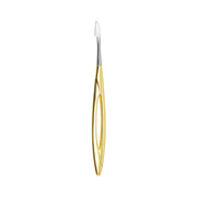 gold stainless steel cuticle pusher and nail file, view 3 - MRSLM