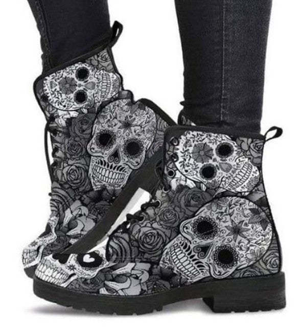 Printed lace-up high-top boots, view 6 - MRSLM