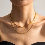 double layer heart necklace, view 5 - MRSLM