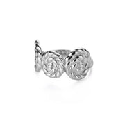 rose flower adjustable stainless steel ring, view 3 - MRSLM