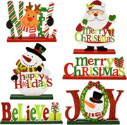 Christmas wooden table signs set of 6 - MRSLM
