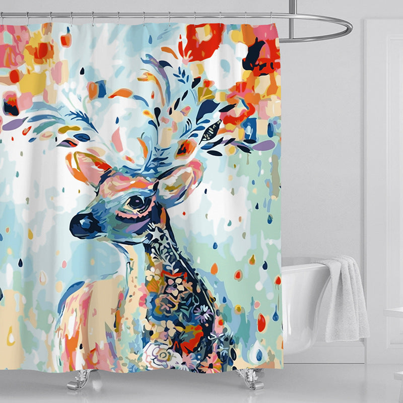 mandala starry sky shower curtain, view 4 - MRSLM