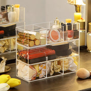 clear acrylic makeup organizer with drawers, view 5 - MRSLM