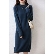 half-high collar woolen dress, view 5 - MRSLM