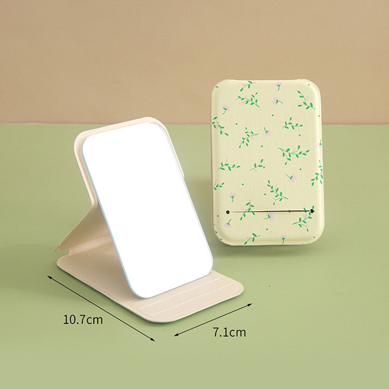 floral flip folding pocket mirror, view 2 - MRSLM
