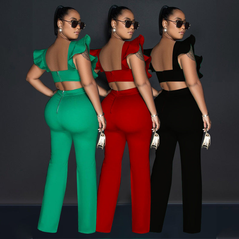 women's street style straight leg jumpsuit, view 4 - MRSLM