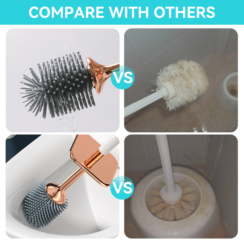 silicone toilet brush and holder set, view 7 - MRSLM